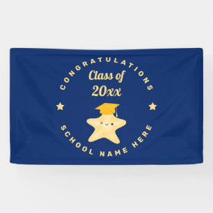 Class of 2021 Royal Blue and Gold Graduation Party Banner