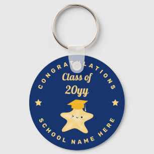 Class of 2021 Royal Blue and Gold Star Graduate Key Ring