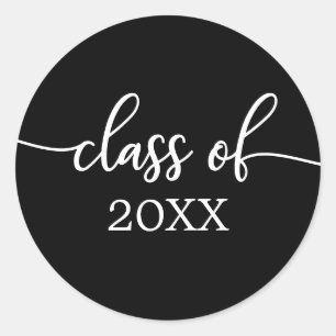Class of 2021 Simple Chic Calligraphy Classic Roun Classic Round Sticker