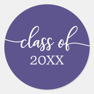 Class of 2021 Simple Chic Calligraphy Classic Roun Round Sticker