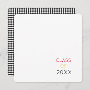 CLASS OF 2022 Black White Check School Colours  Thank You Card
