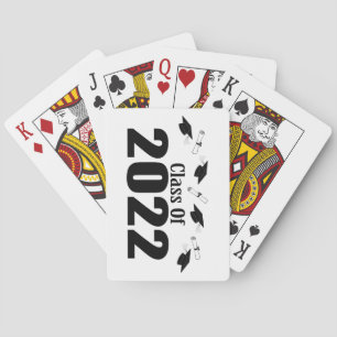 Class Of 2022 Caps And Diplomas (Black) Playing Cards