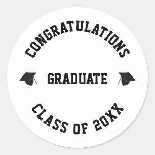 Class of 2022 custom name class year graduation classic round sticker