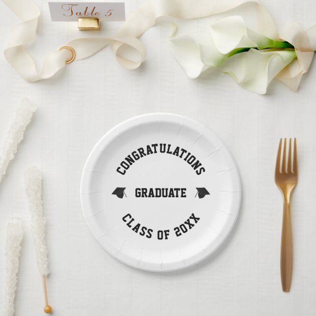 Class of 2022 custom name class year graduation paper plate (Wedding)