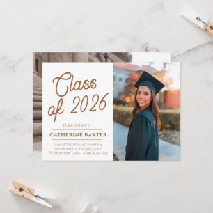 Class Of 2022 Gold Custom Photo Modern Graduation Invitation