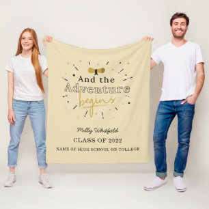 Class of 2022 Graduate And The Adventure Begins Fleece Blanket