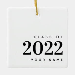 Class of 2022 Graduation Modern Christmas  Ceramic Ornament