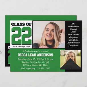 Class of 2022 Hope and Confidence Green Invitation