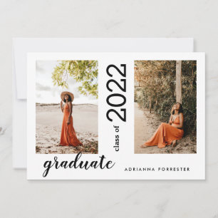 Class of 2022   Modern Graduate Two Photos  Invitation