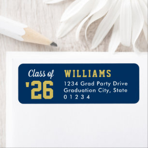 Class of 2022 Navy Gold Graduation Return Address