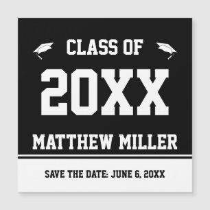 Class of 2022 Save the Date Black White Graduation