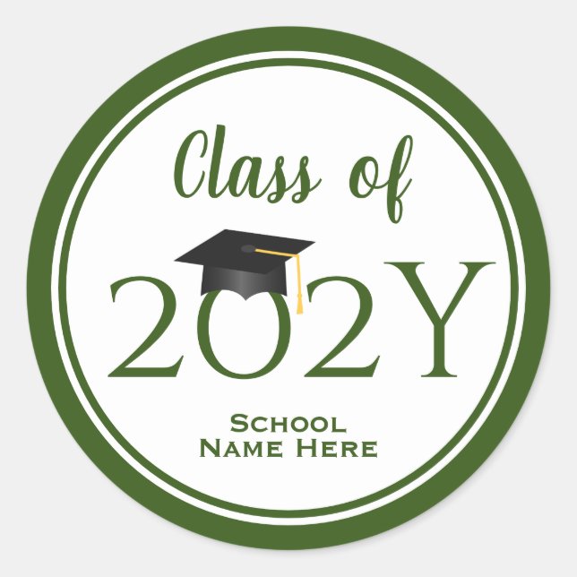 Class of 2022 Simple Elegant Navy Blue Graduation Classic Round Sticker (Front)