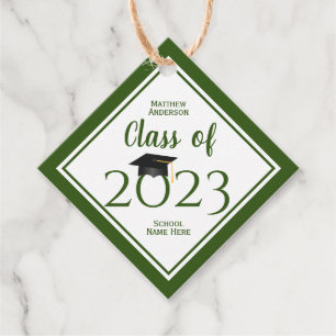 Class of 2022 Simple Elegant Navy Blue Graduation Favour Tags