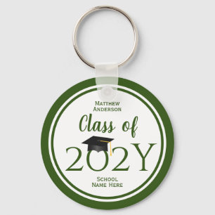 Class of 2022 Simple Elegant Navy Blue Graduation Key Ring