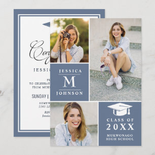 Class of 2023 3 Photos VIRTUAL Graduation Party Invitation