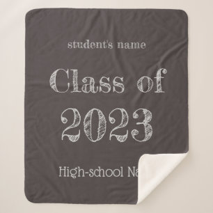 Class of 2023 -chalkboard style sherpa blanket