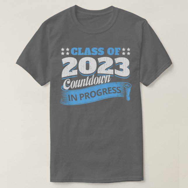 Class Of 2023 Countdown Funny Graduate Student Gra T-Shirt (Design Front)