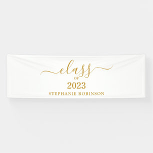 Class of 2023 Gold Script Minimalistic Graduation Banner