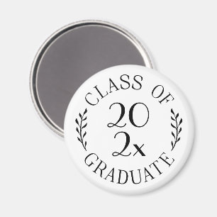 Class of 2023 Graduate Chic Black Typography Magnet