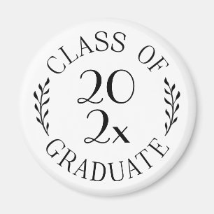 Class of 2023 Graduate Chic Black Typography Magnet