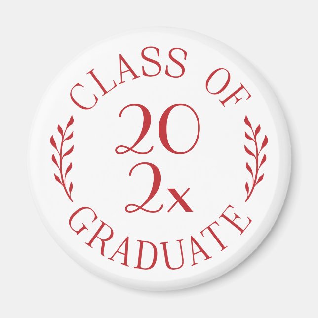 Class of 2023 Graduate Chic Red Typography Magnet (Front)