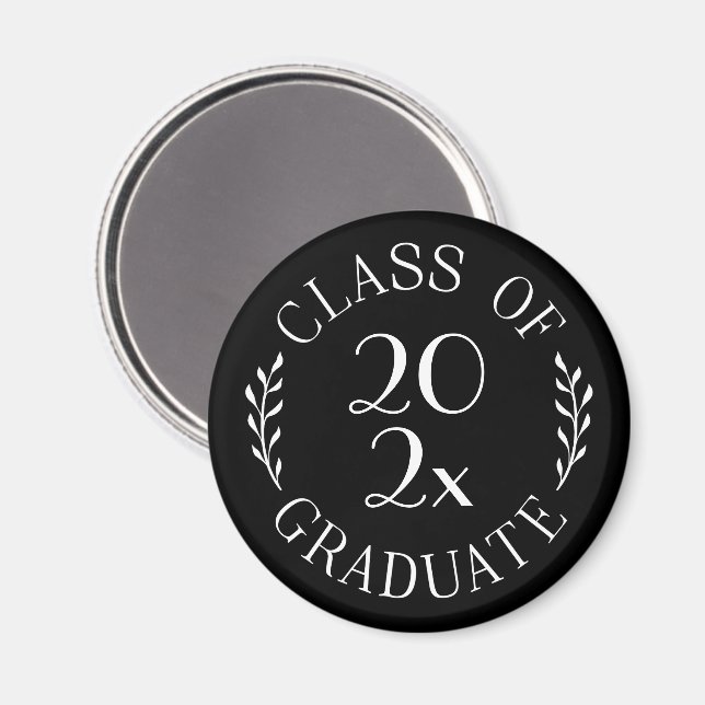 Class of 2023 Graduate Chic Typography Black Magnet (Front/Back)