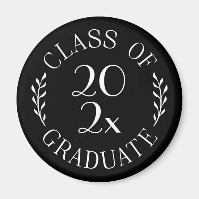 Class of 2023 Graduate Chic Typography Black Magnet (Front)