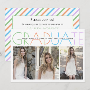 Class of 2023 Graduate graduation photo collage Invitation