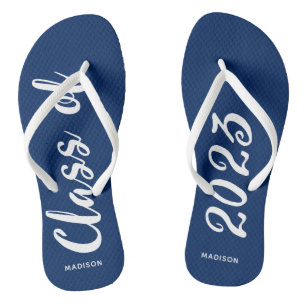 Class of 2023 Graduation Blue Personalised Jandals