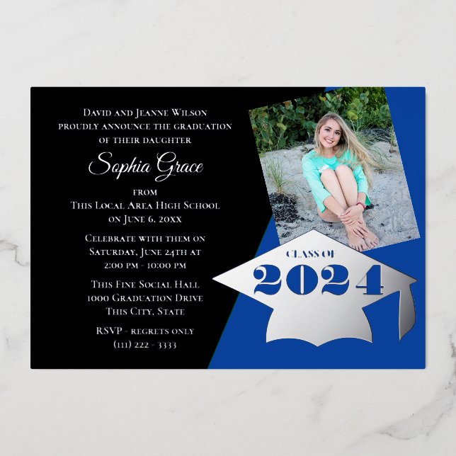 Class of 2023 Graduation Cap Foil Invitation (Front)