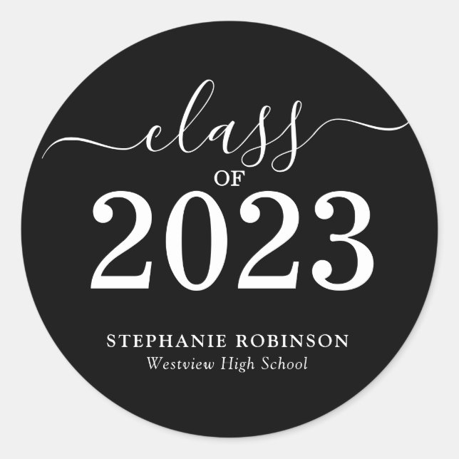 Class of 2023 Graduation Party Classic Round Sticker (Front)