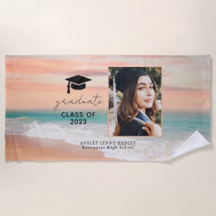 Class Of 2023 Graduation Photo  Beach Towel