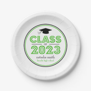 Class Of 2023 Graduation Plates (Lime Green)