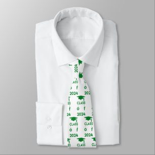Class of 2023  - Green and White Graduation Tie