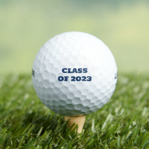 Class of 2023 Navy Blue Text Graduation College Golf Balls