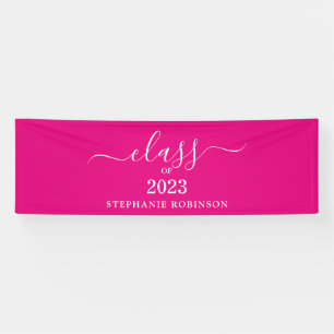 Class of 2023 Pink Minimalistic Graduation Banner