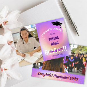 Class of 2023 Purple Photo Graduation Announcement