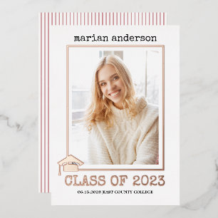 Class of 2023 rose gold foil graduation photo foil