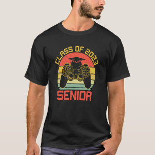 Class of 2023 Senior 23 Video Games Vintage Gradua T-Shirt