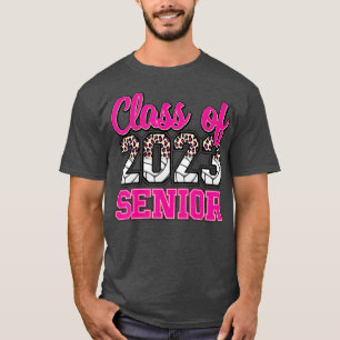 Class Of 2023 Senior Volleyball Leopard Pink  T-Shirt