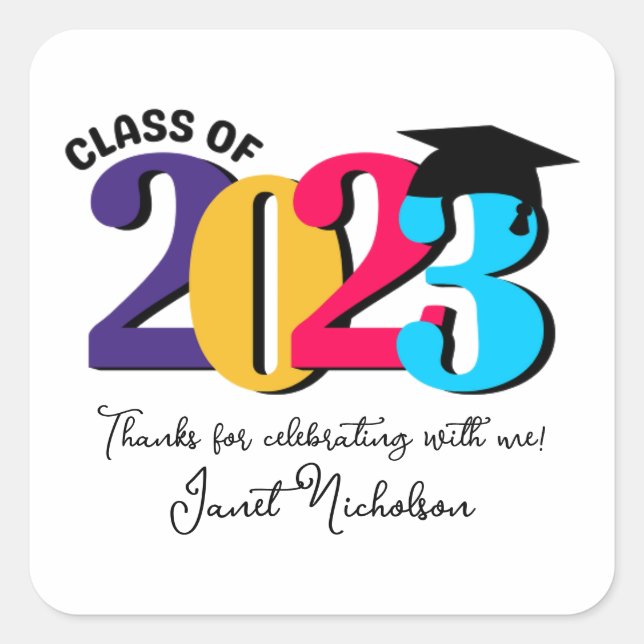 Class of 2023  square sticker (Front)