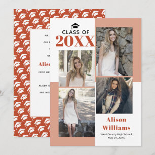 Class of 2023 terracotta photo graduation announcement