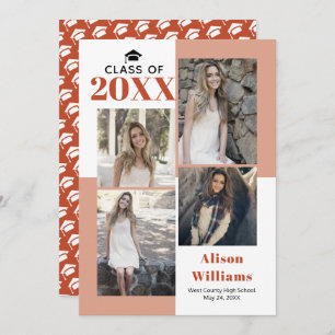 Class of 2023 terracotta photo graduation announcement