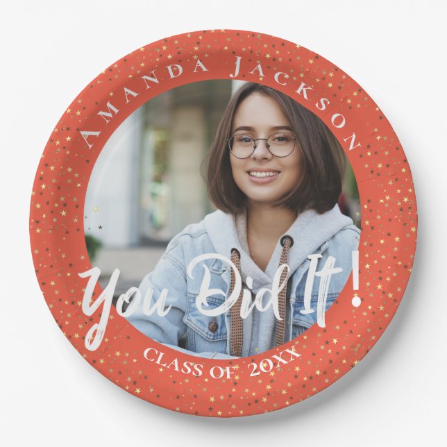 Class of 2023  You Did It Photo Graduation Party   Paper Plate (Front)