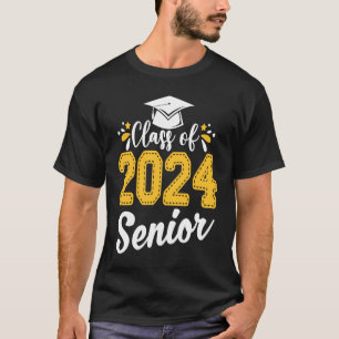 Class Of 2024 24 Senior Graduate Funny Graduation T-Shirt