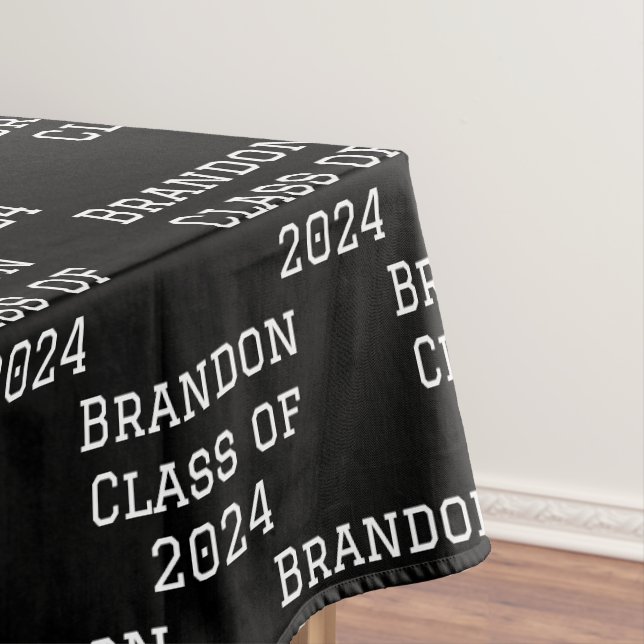 Class of 2024 Black College Graduate Graduation Tablecloth (In Situ)