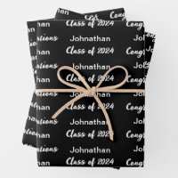 Class of 2024 Black Congratulations Grad Name
