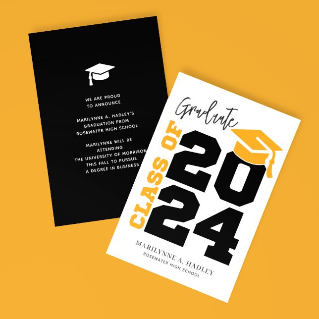 Class of 2024 Black Gold Graduation Announcement (Creator Uploaded)