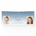 Class of 2024 Blue Glitter 2-Photo Graduation