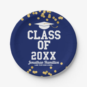 Class Of 2024 Blue Graduation Party Paper Plate